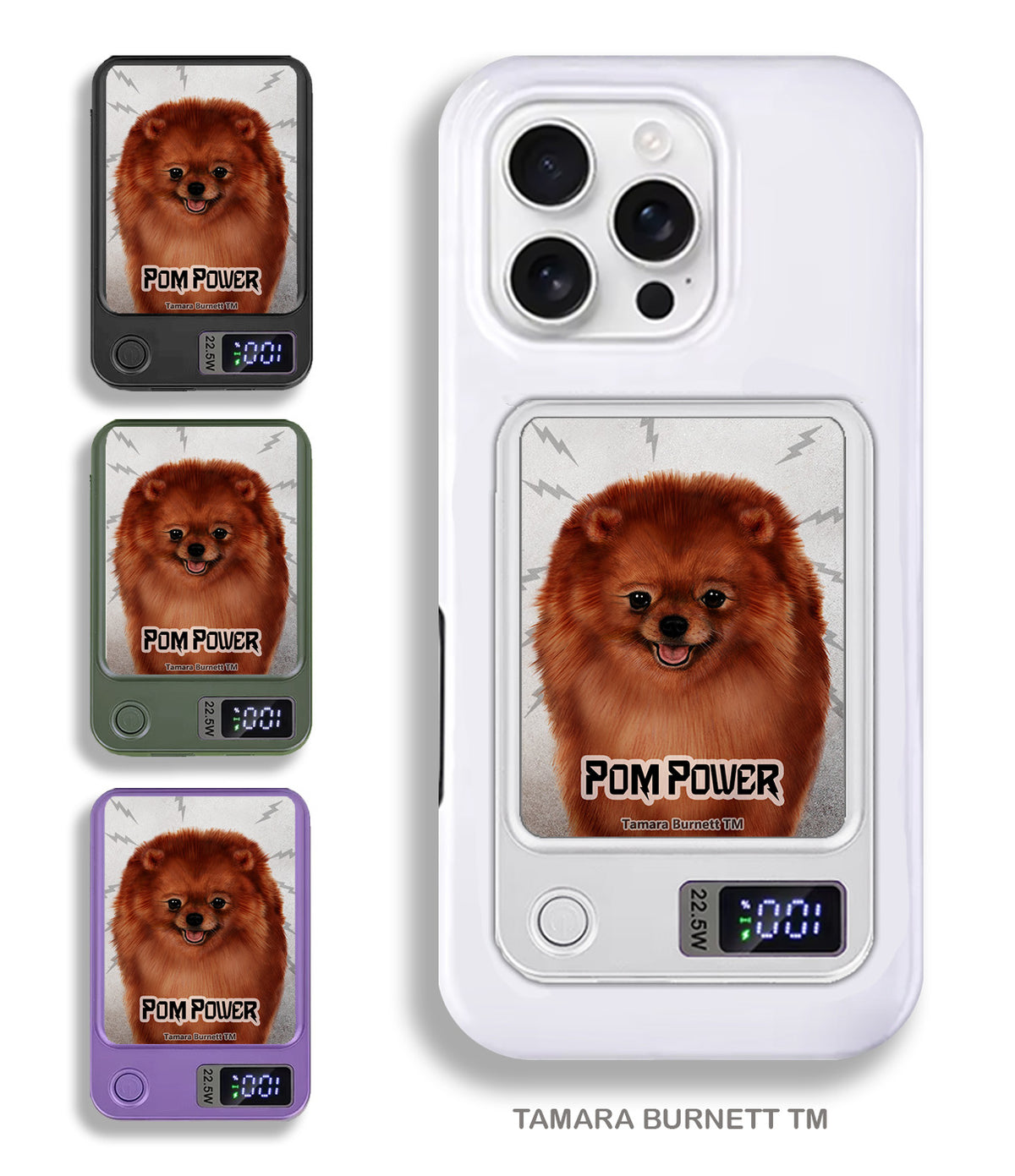 Pomeranian Red Phone Bank Wireless Charger