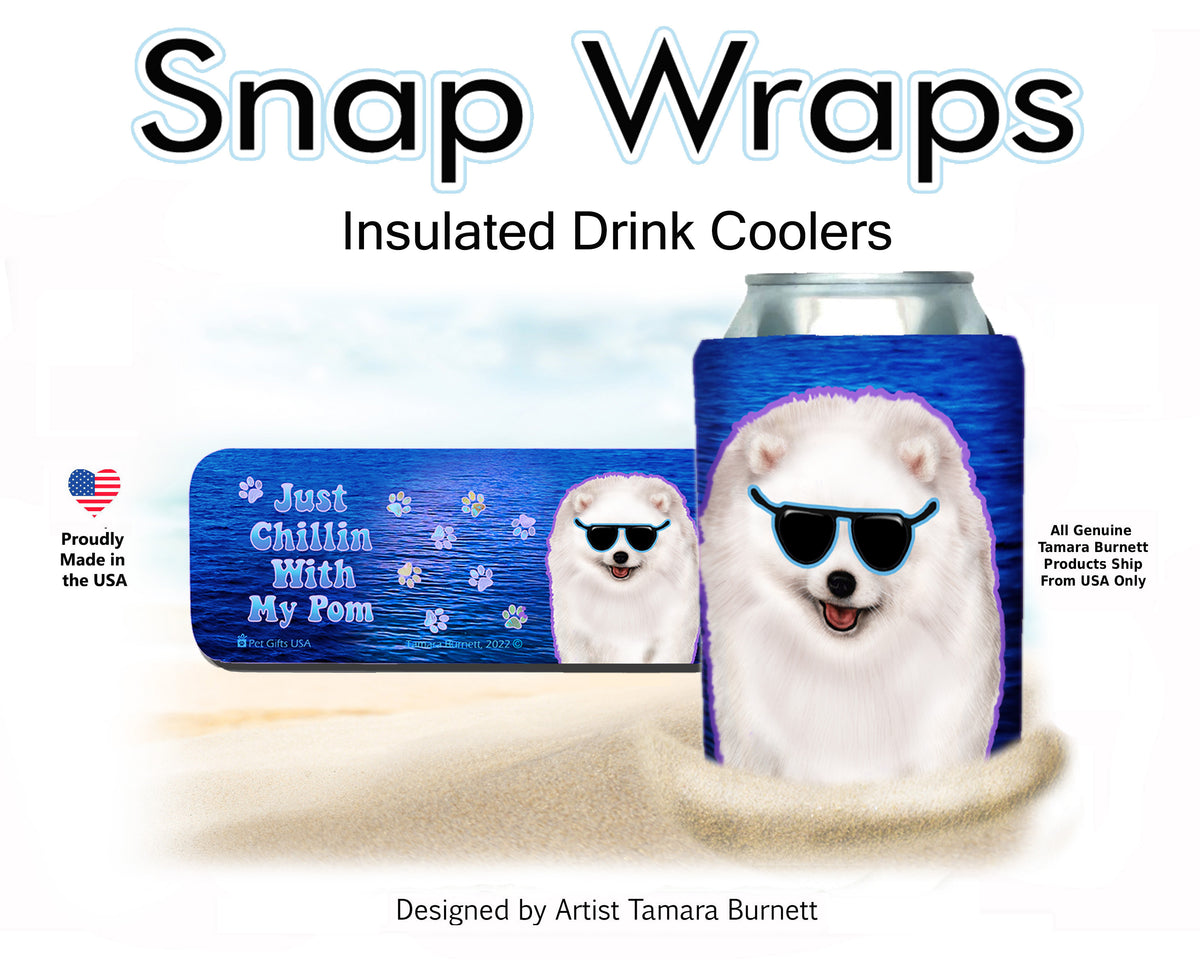Pomeranian White Snap Wrap Cozy