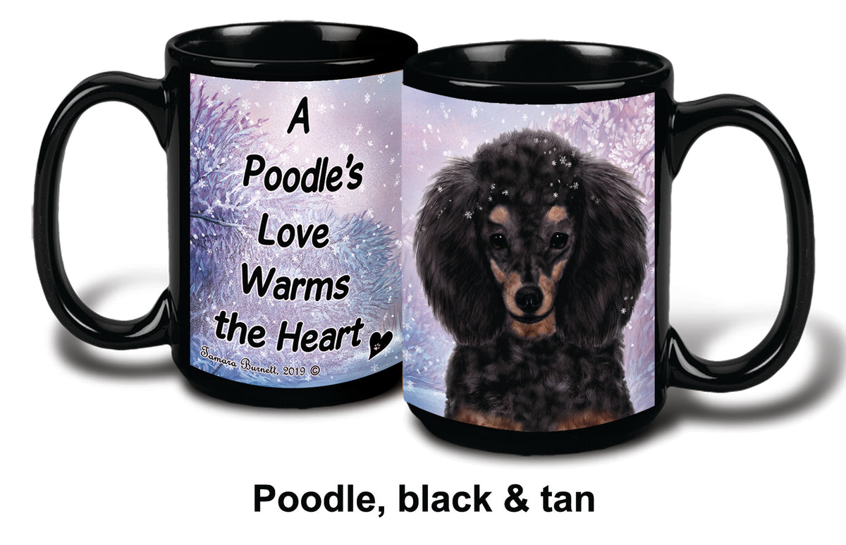 Poodle Black/Tan Winter Mug 15 oz