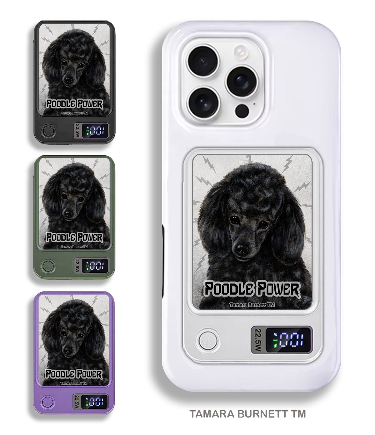 Poodle Black Phone Bank Wireless Charger