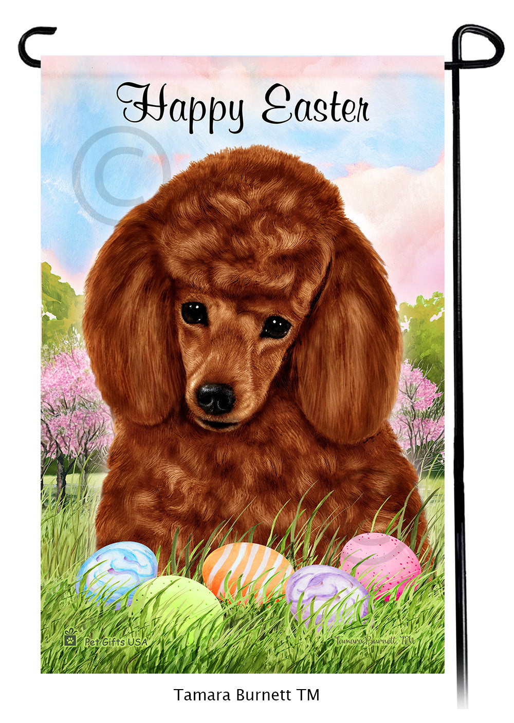 Poodle Happy Easter - Garden Flag