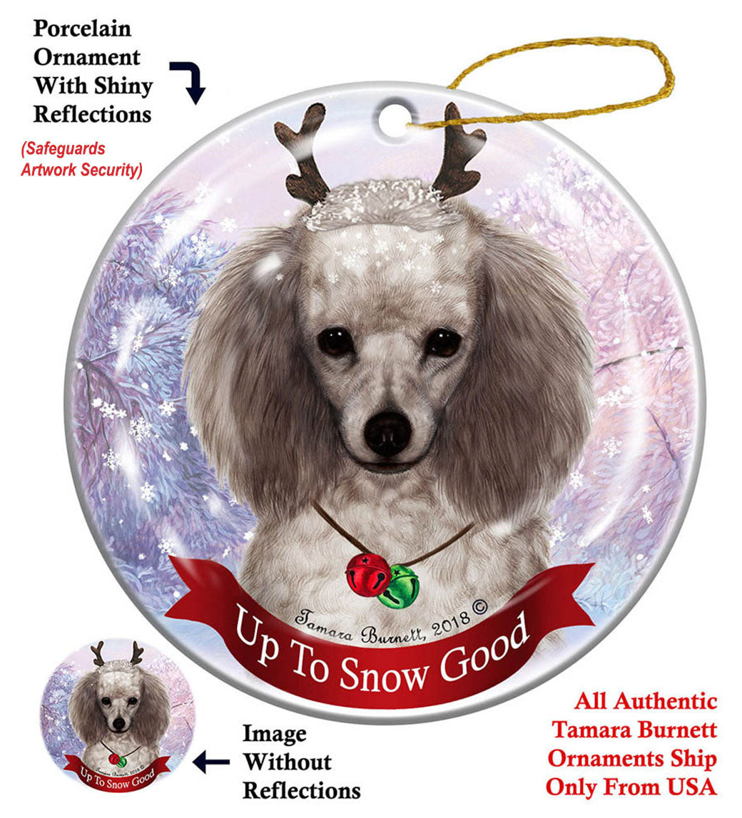 Poodle Silver Ornament