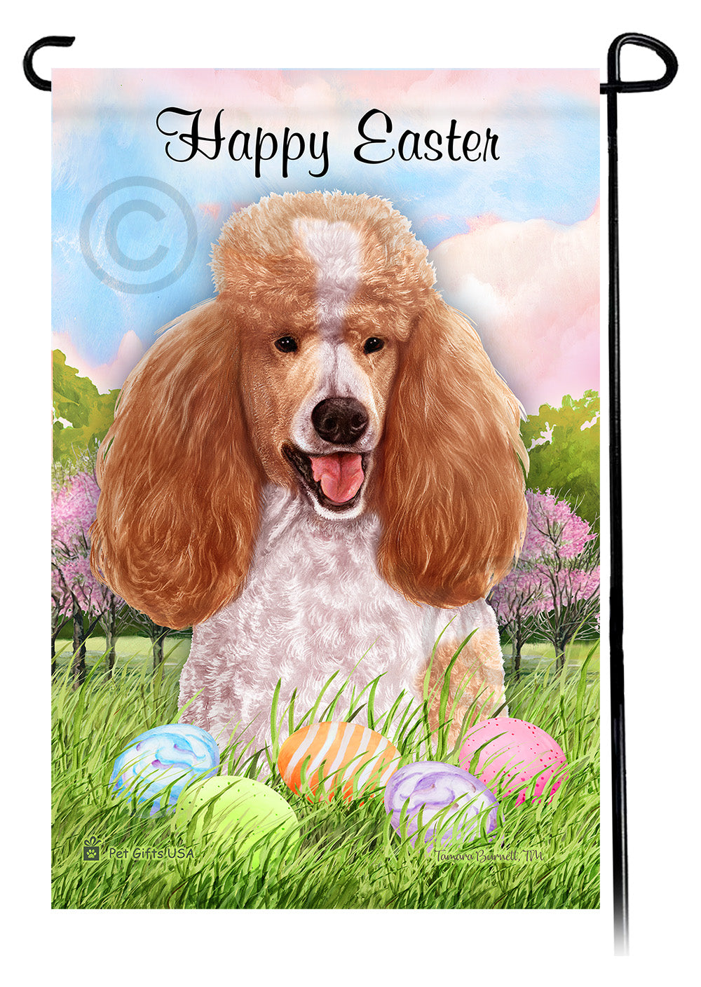 Poodle Happy Easter - Garden Flag