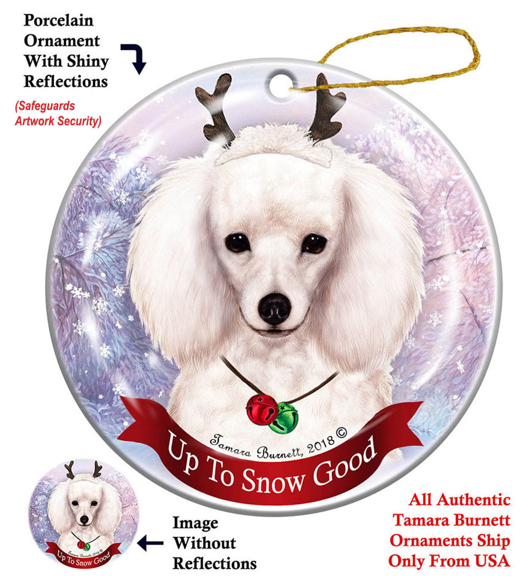 Poodle White Ornament