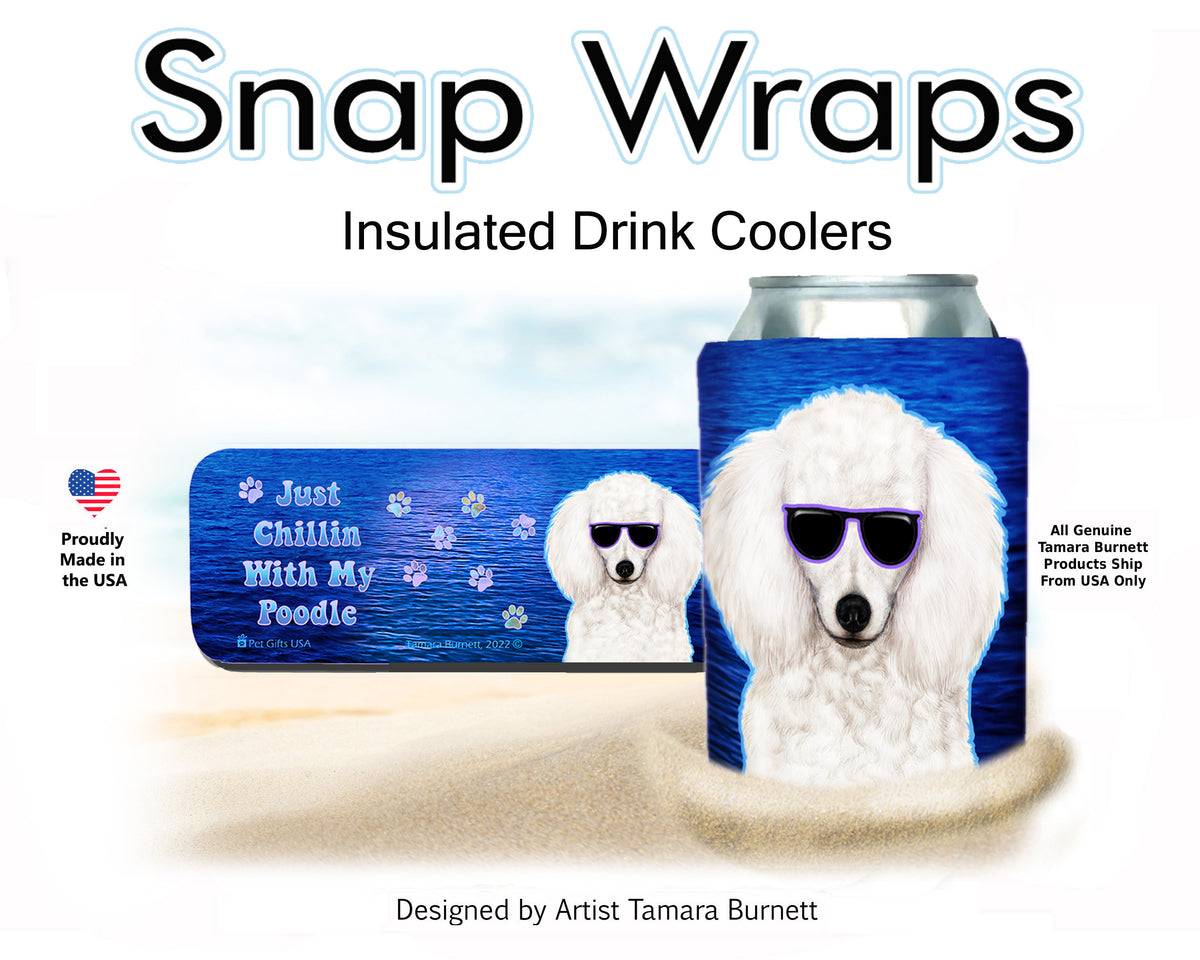Poodle White Snap Wrap Cozy