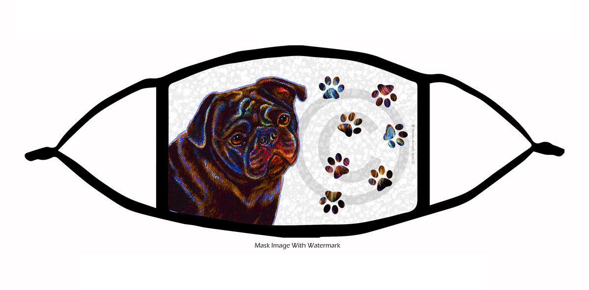 Pug (Black) Face Mask