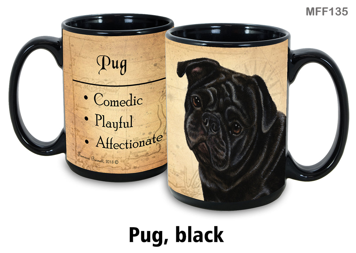 Pug (Black) - My Faithful Friends Mug 15 oz