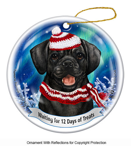 Puggle Black Ornament