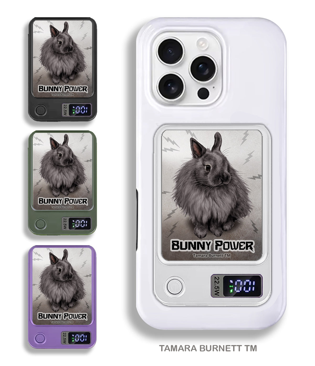Rabbit Jersey Wooley Blue Phone Bank Wireless Charger