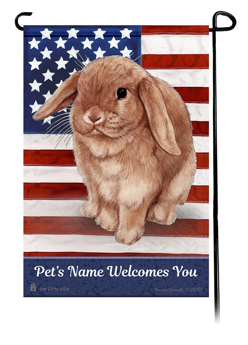 Mini Lop Rabbit True Blue - Garden Flag