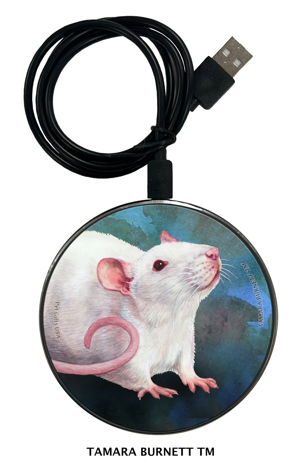 Fancy Rat White Zoomies Wireless Charger