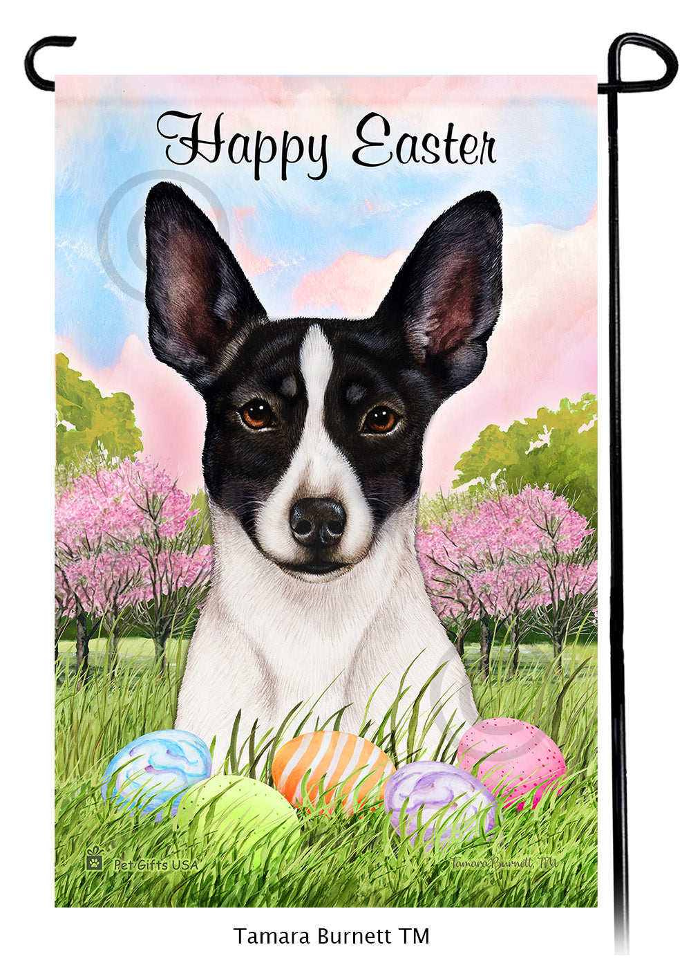 Rat Terrier Happy Easter - Garden Flag