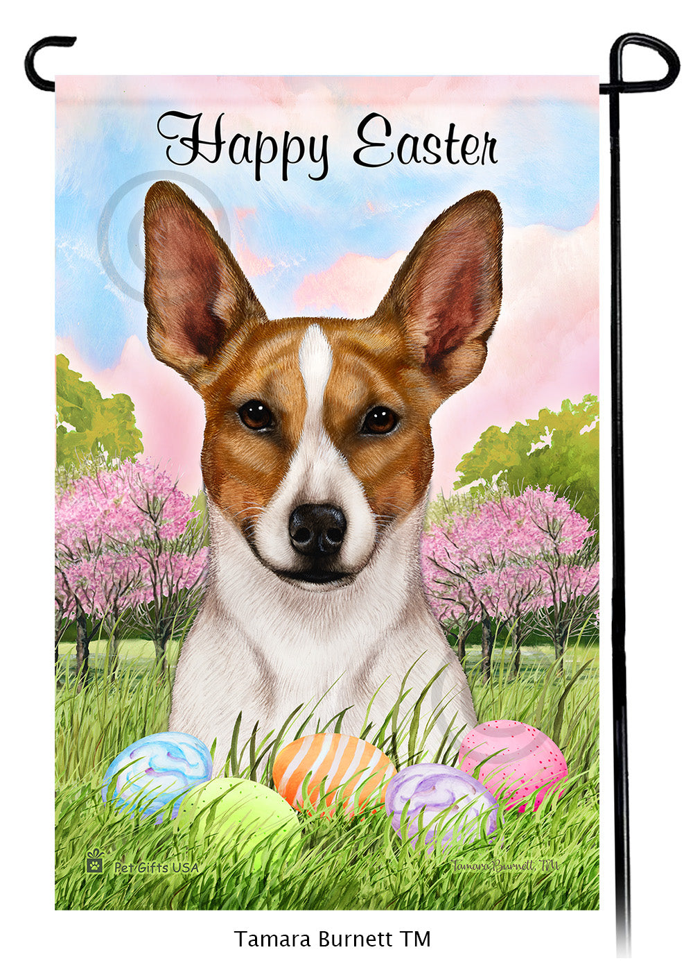 Rat Terrier Happy Easter - Garden Flag