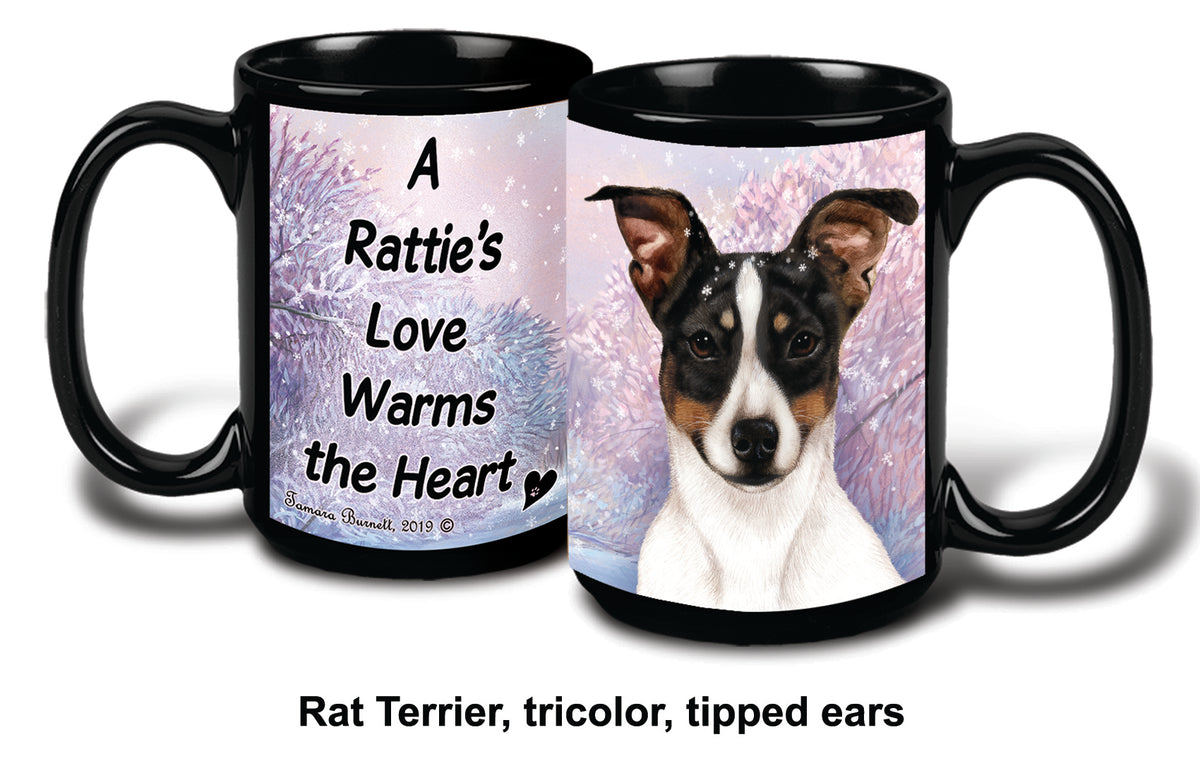 Rat Terrier Tipped Tri Winter Mug 15 oz