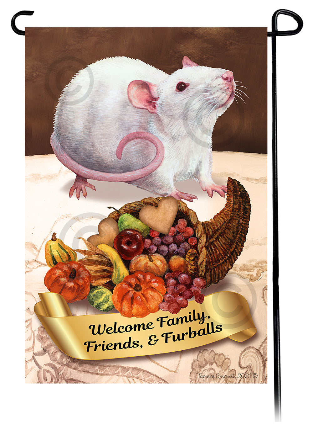 White Rat Thanksgiving Garden Flags