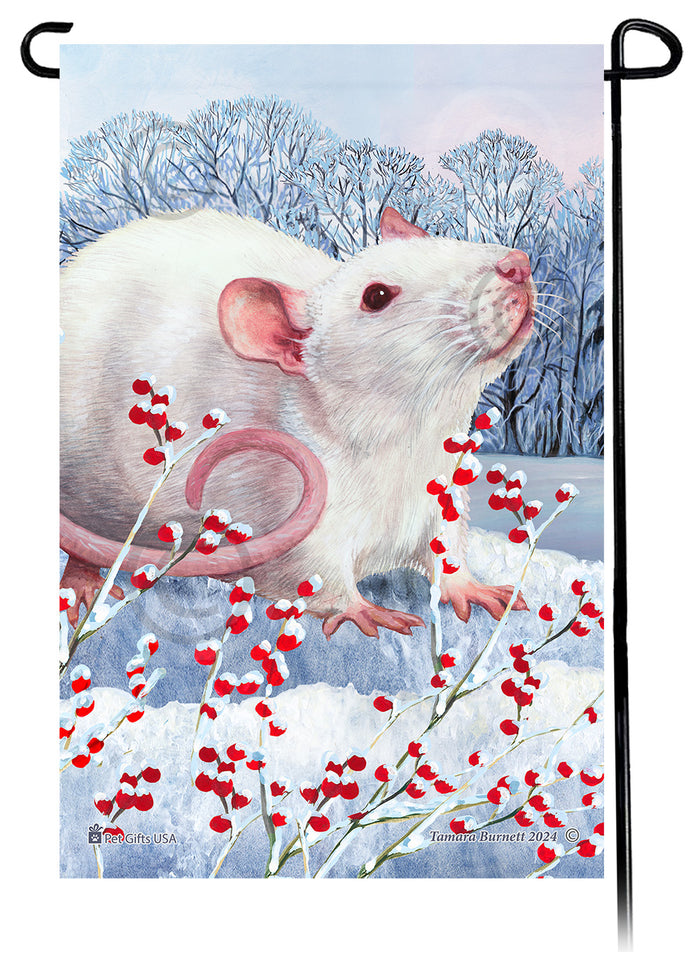 White Rat Winterberries Garden Flags