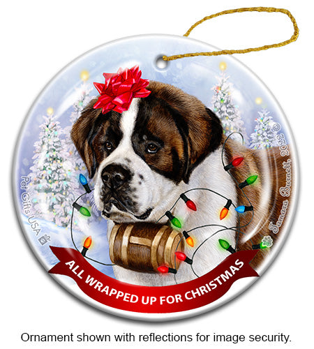 Saint Bernard All Wrapped Up Ornament