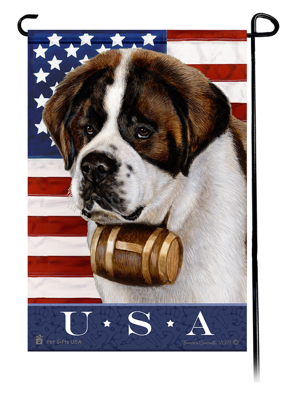 St Bernard True Blue Garden Flags