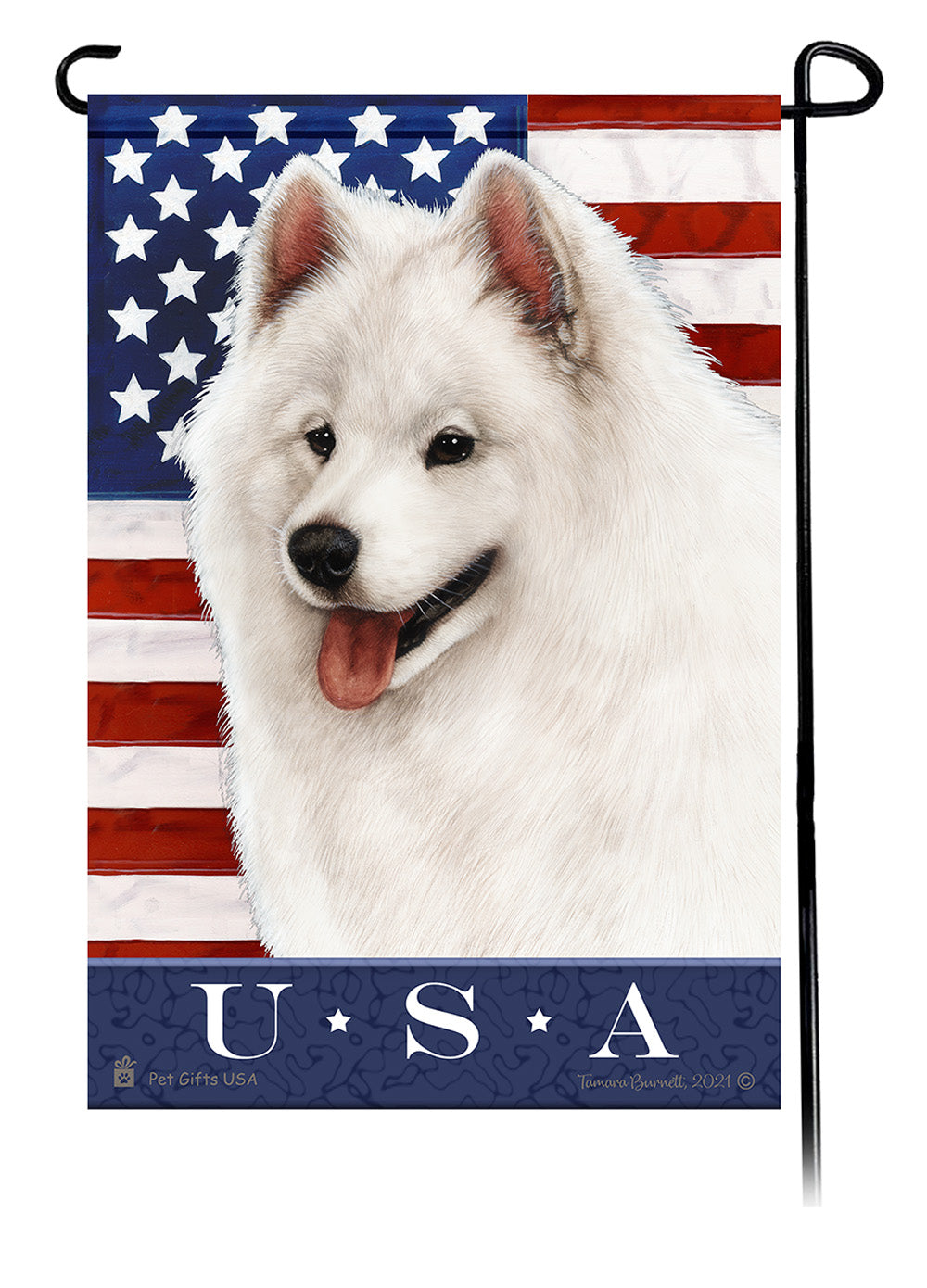 Samoyed True Blue Garden Flags