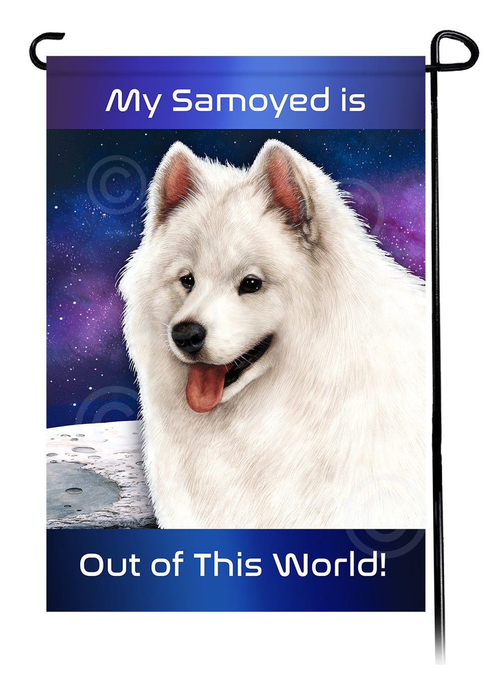 Samoyed Out Of This World Garden Flags