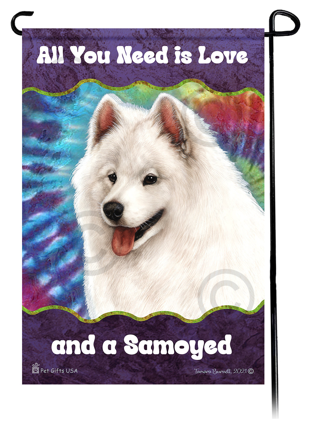 Samoyed All You Need Is Love Garden Flags