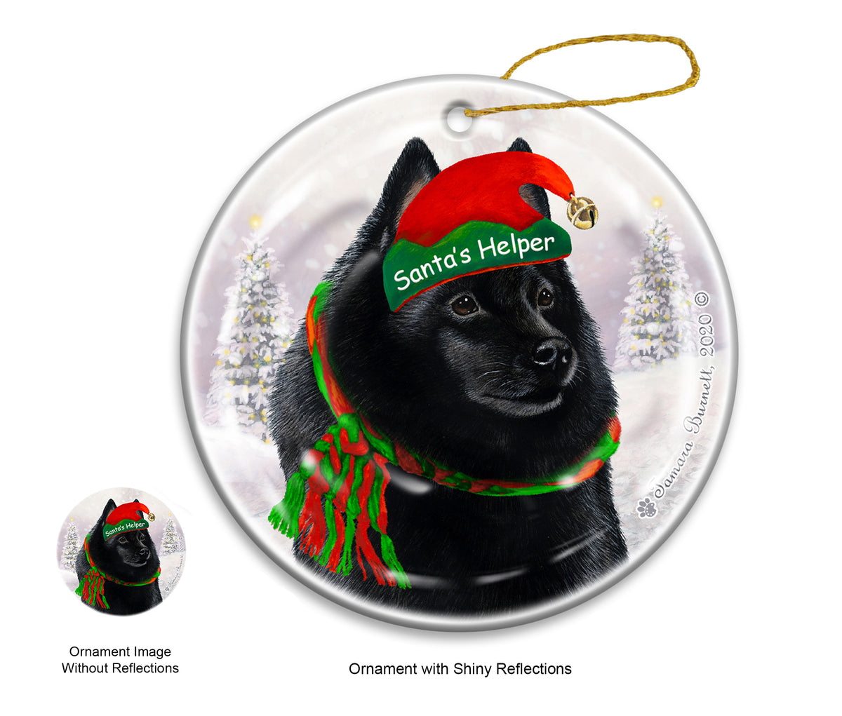 Schipperke - Santa's Helper Ornament