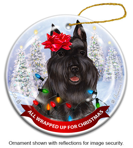 Schnauzer All Wrapped Up Ornament