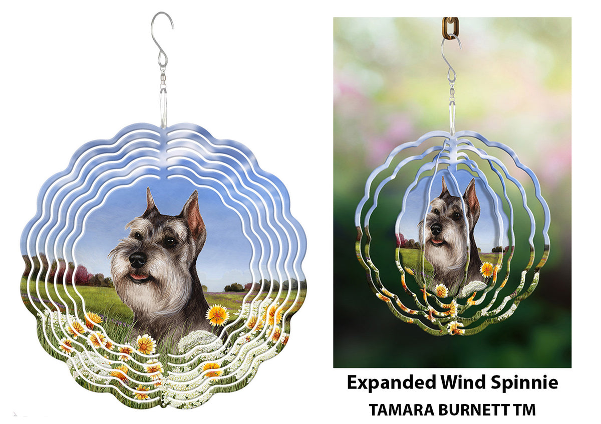 Schnauzer Grey Cropped Wind Spinner
