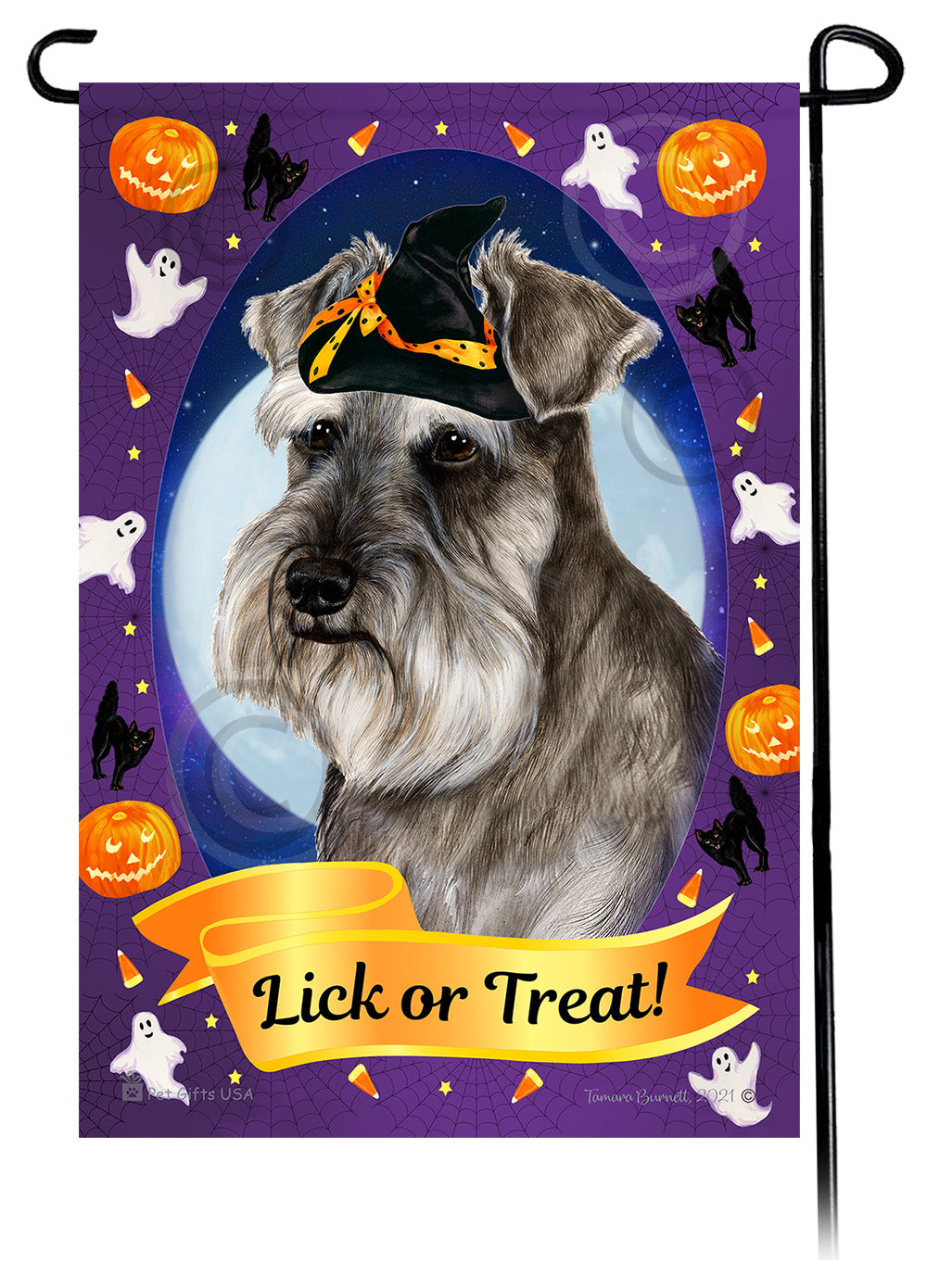 Schnauzer Halloween Howls - Garden Flag