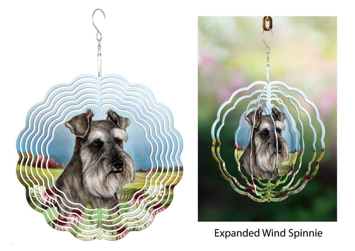 Schnauzer Grey Uncropped Wind Spinner