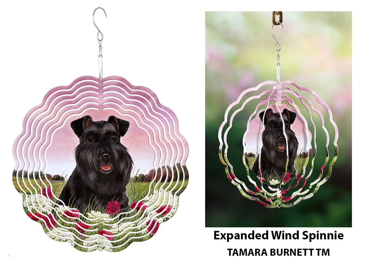 Schnauzer Black Uncropped Wind Spinner