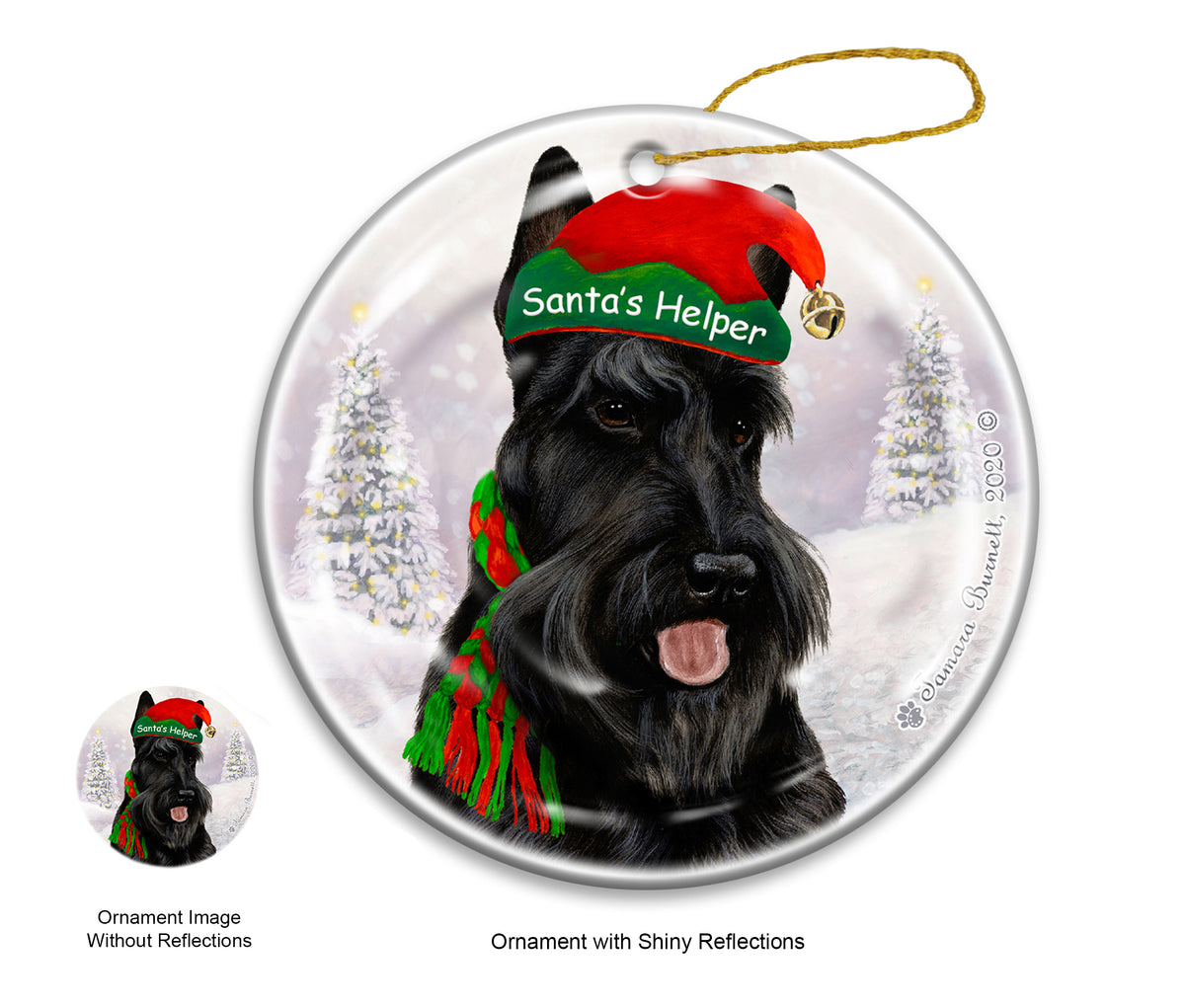 Scottish Terrier - Santa's Helper Ornament