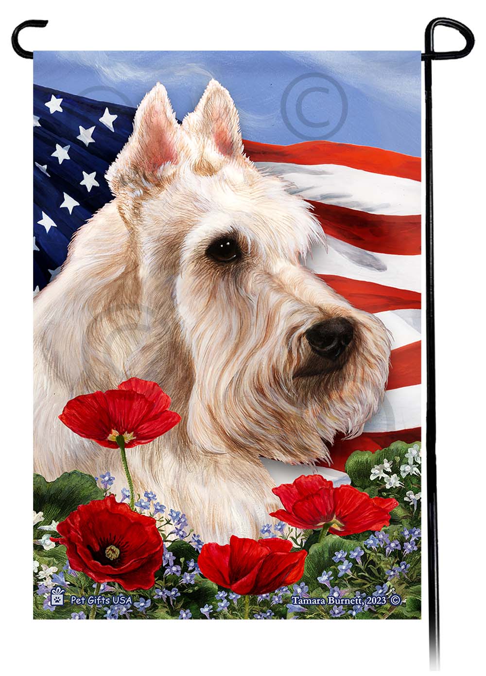 Scottish Terrier Patriotic Flowers - Garden Flag