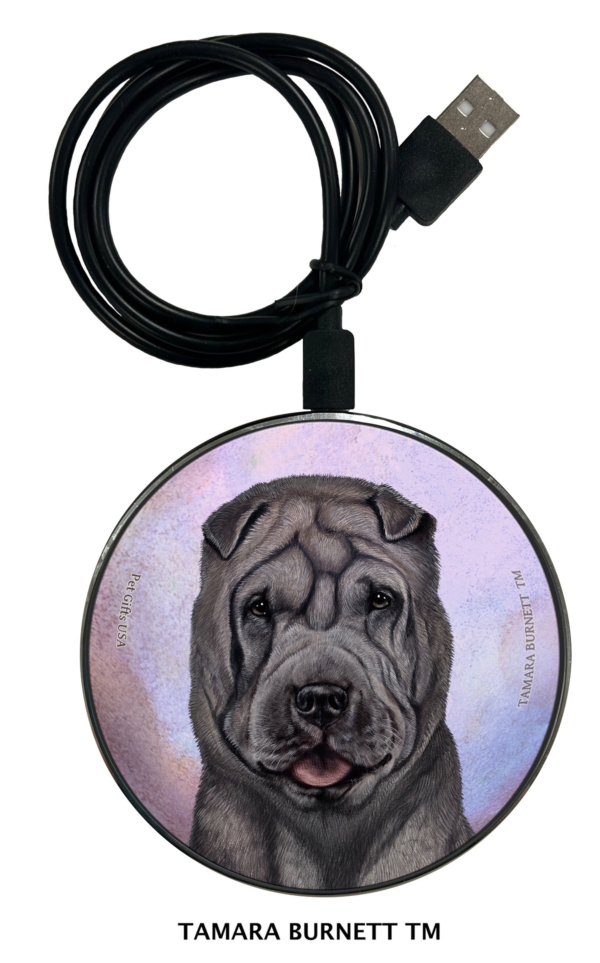 Shar Pei Blue Zoomies Wireless Charger
