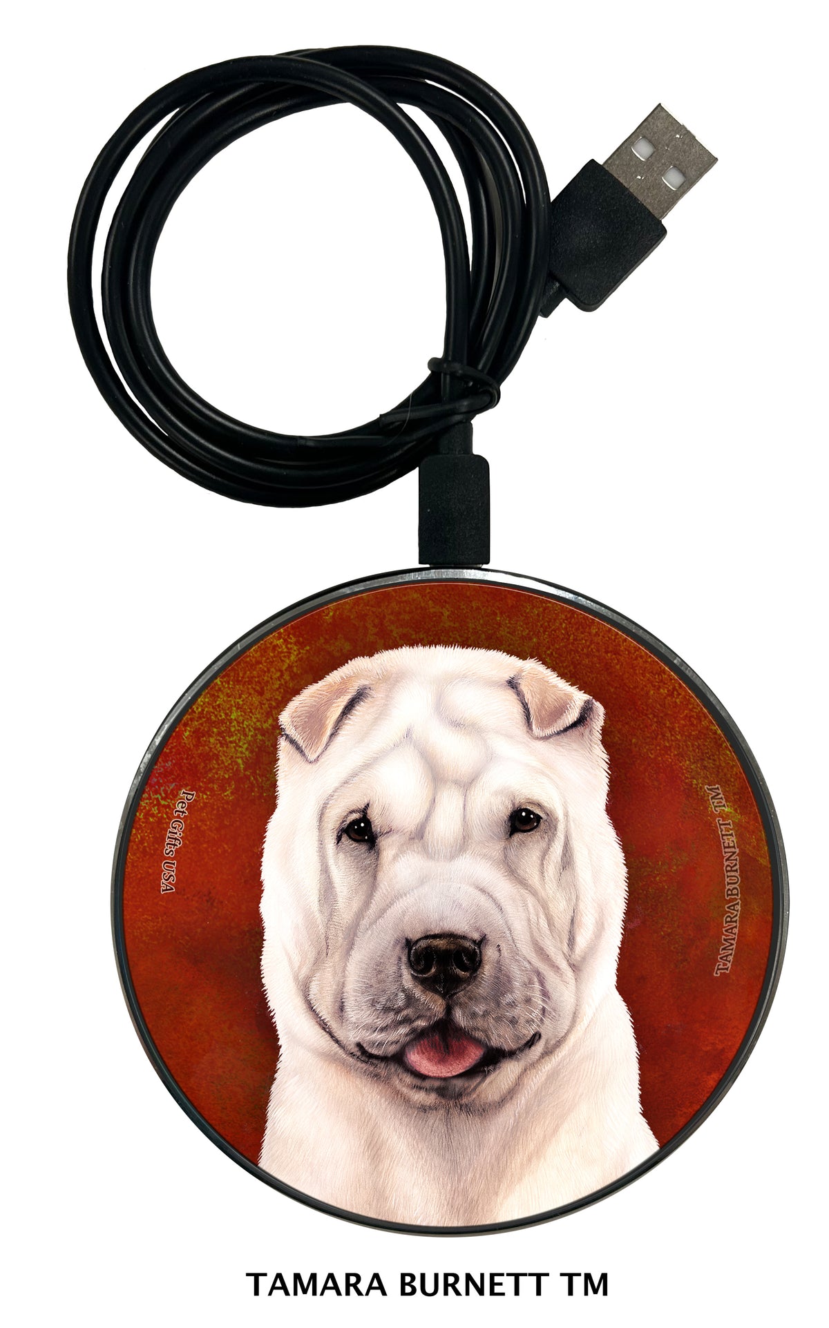 Shar Pei White Zoomies Wireless Charger