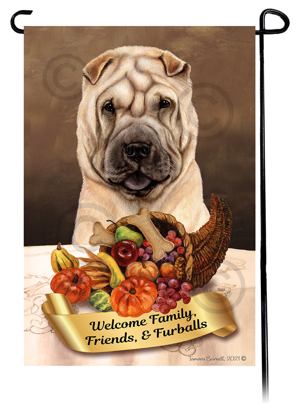 Shar Pei Thanksgiving - Garden Flag