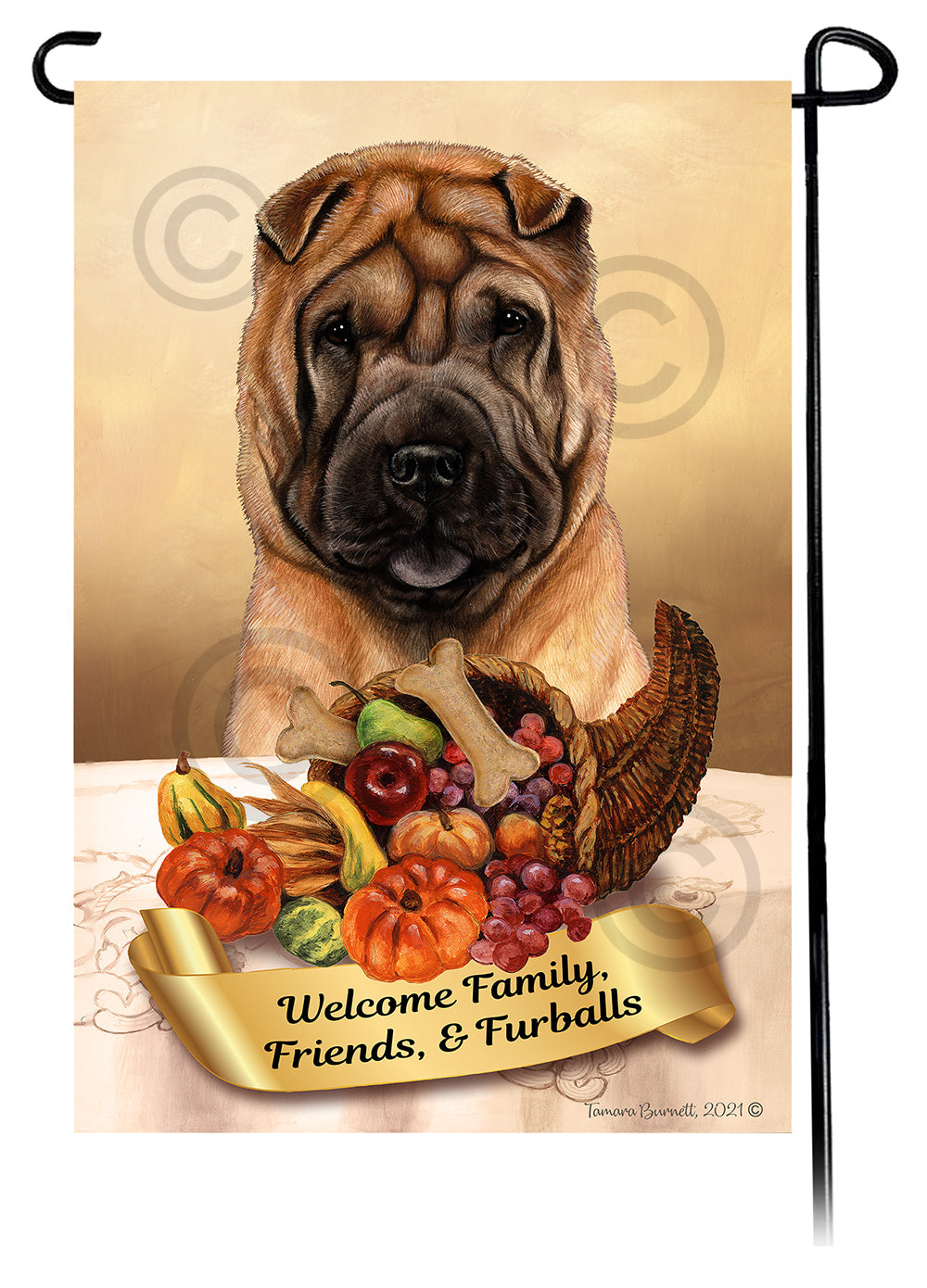 Shar Pei Thanksgiving - Garden Flag