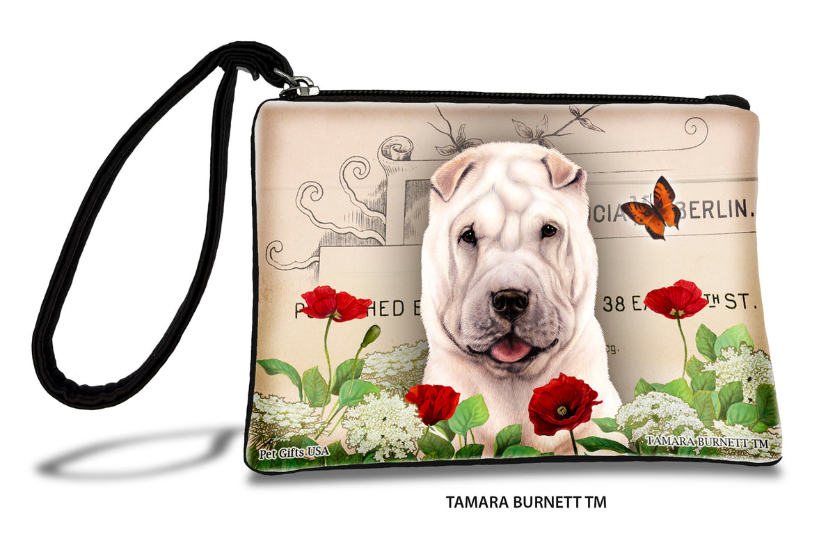 Shar Pei White Zippees Pet Pouch