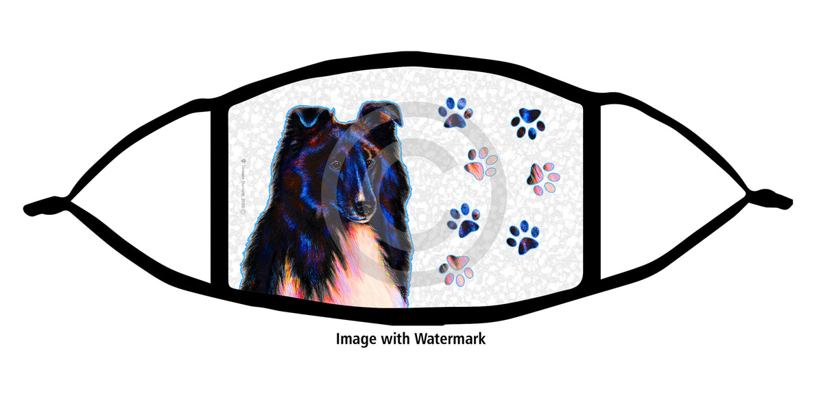 Sheltie (Bi-Black) Face Mask