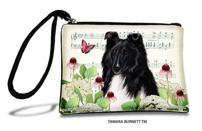 Sheltie Black And White Zippees Pet Pouch