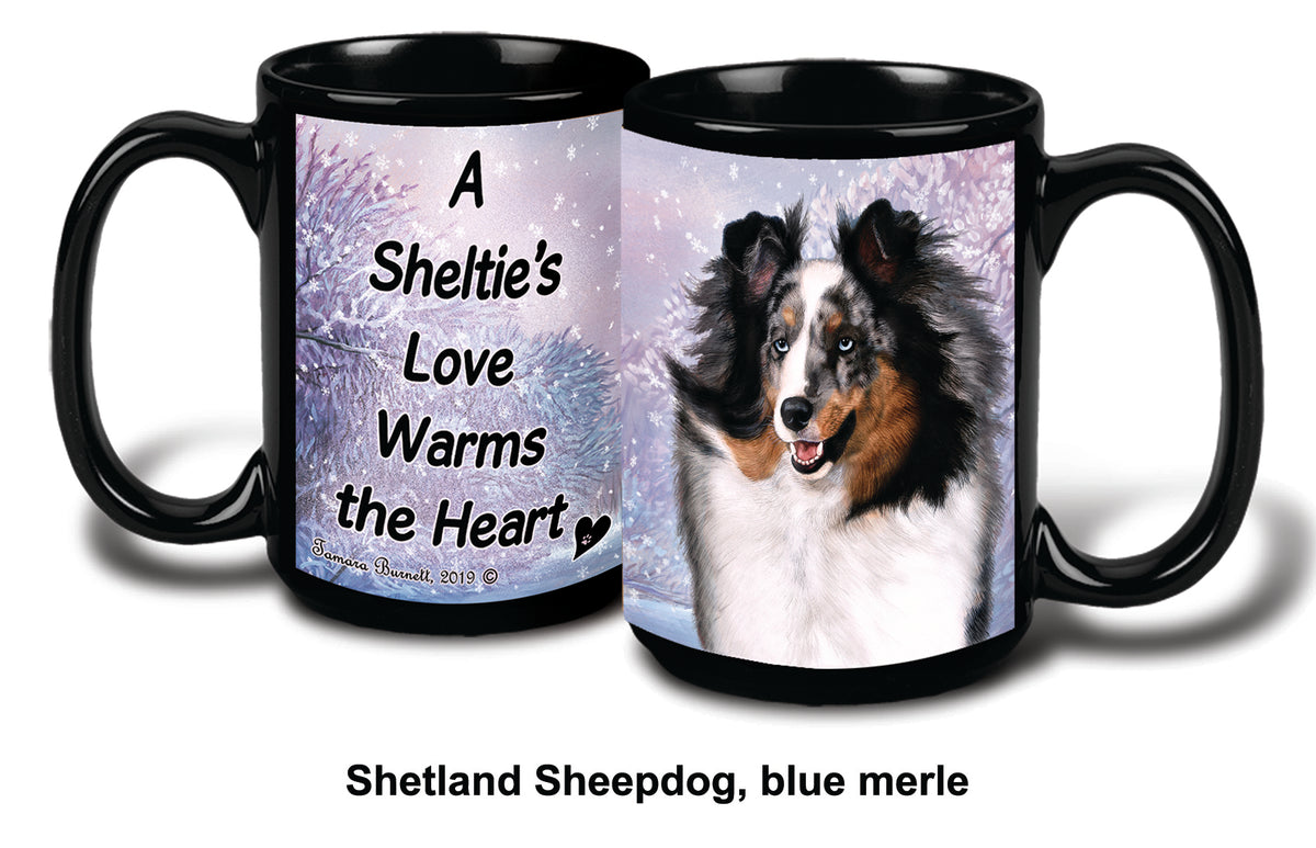 Sheltie Blue Merle Winter Mug 15 oz
