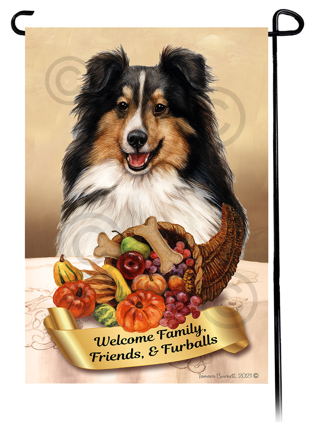 Shetland Sheepdog Thanksgiving - Garden Flag