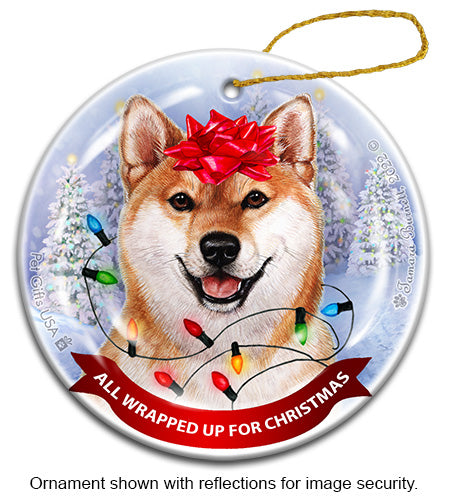 Shiba Inu All Wrapped Up Ornament