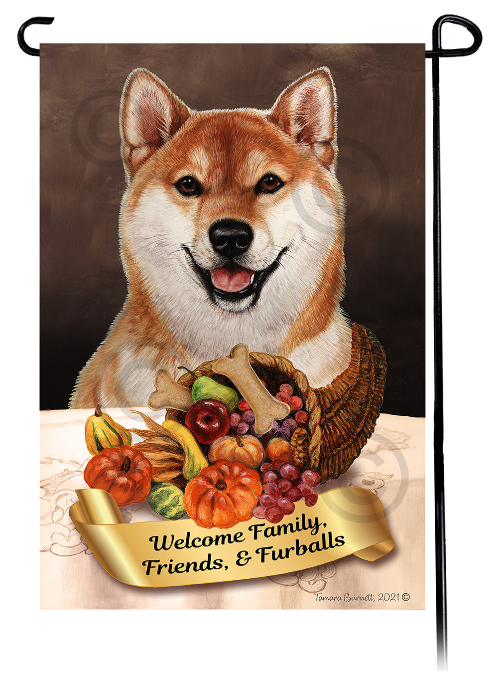 Shiba Inu Thanksgiving Garden Flags