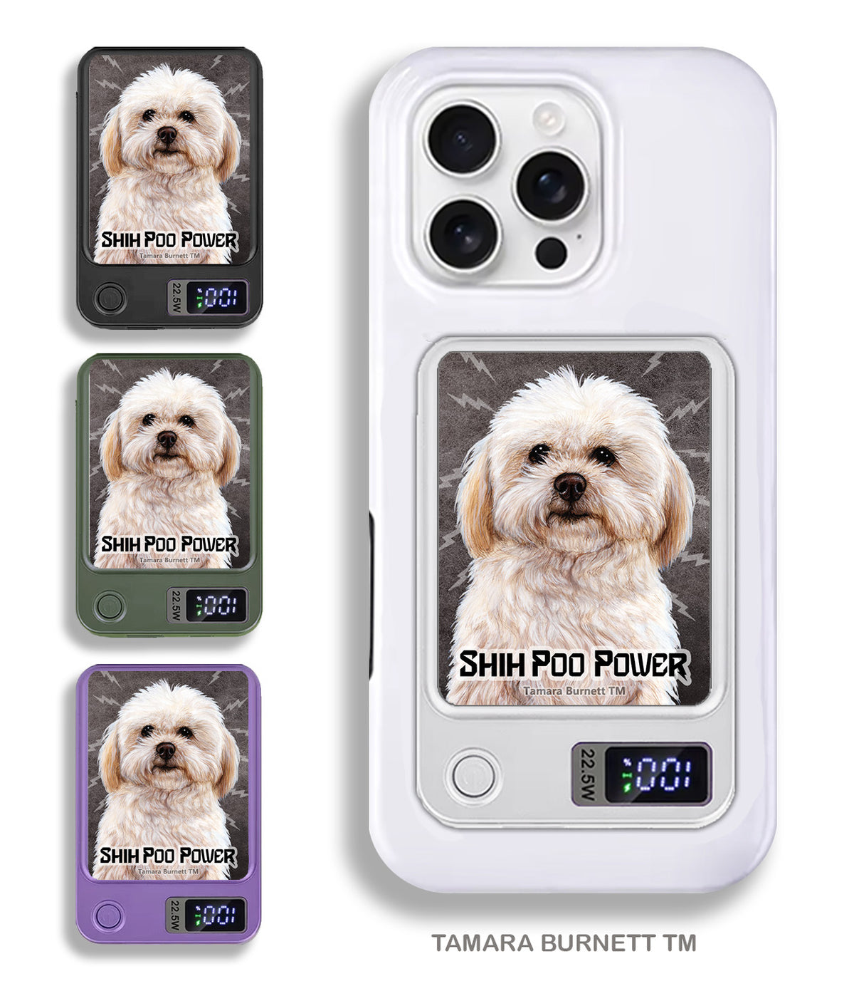 Shih-Poo Cream Phone Bank Wireless Charger