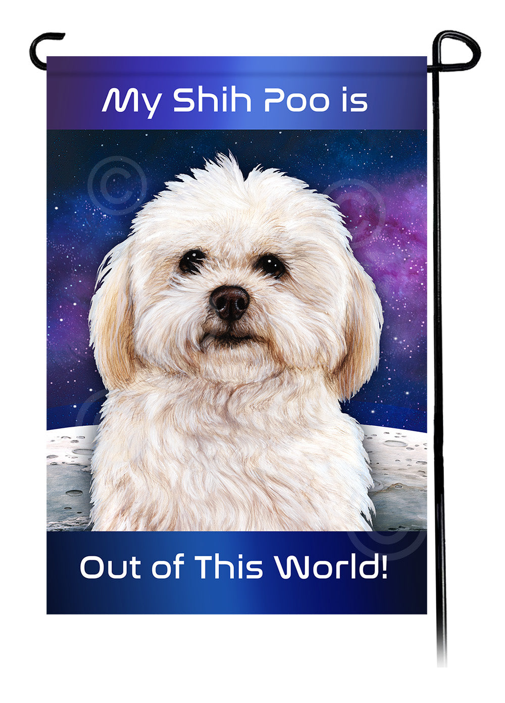 Shih Poo Out Of This World Garden Flags