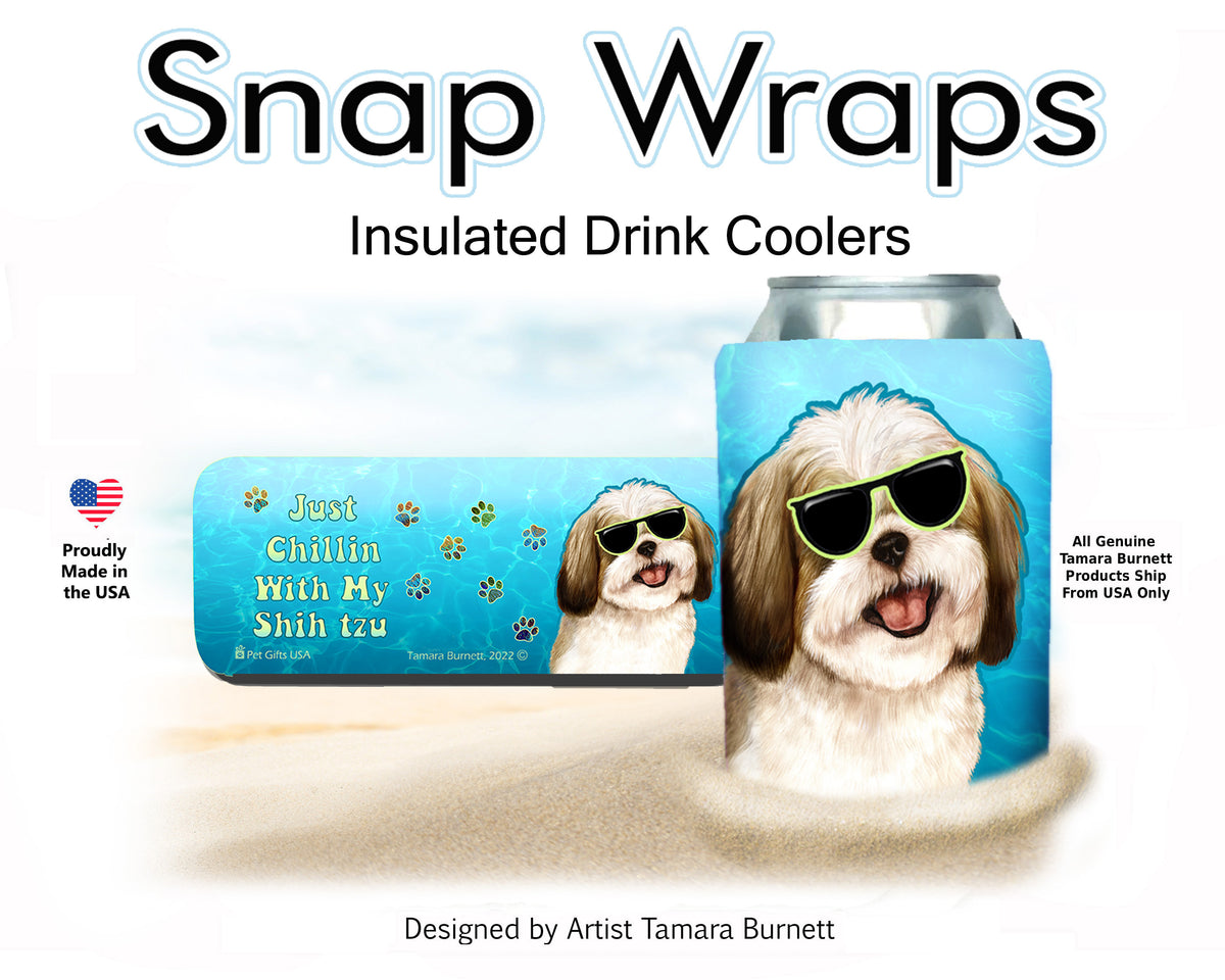 Shih Tzu Gold and White Snap Wrap Cozy