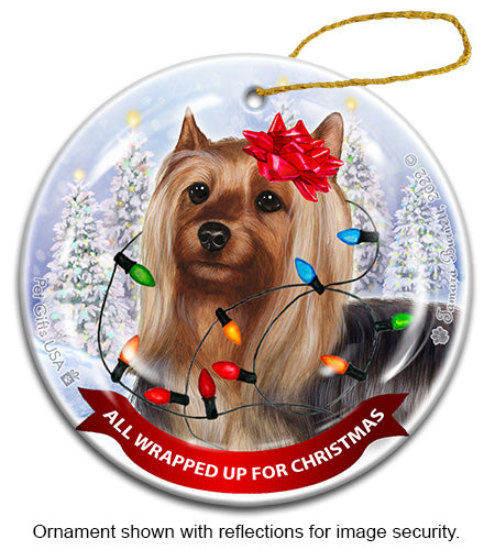 Silky Terrier All Wrapped Up Ornament