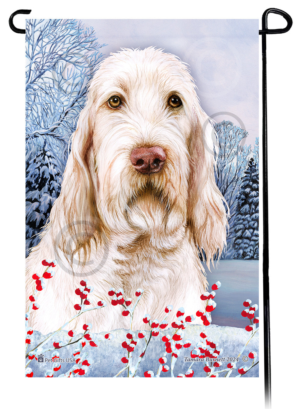 Spinone Italiano Winterberries - Garden Flag