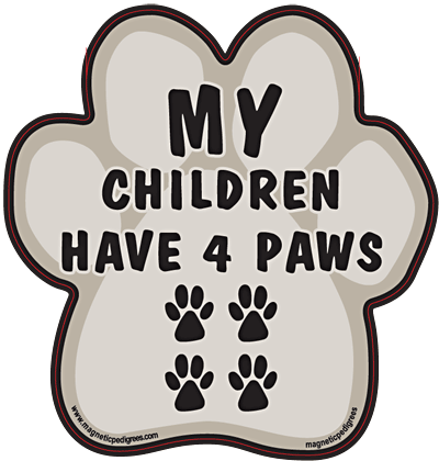 Paw Shaped Stuck On Pedigree Sticker